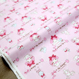 Sanrio Hello Kitty My Melody lattice  - Cotton Canvas - Pink - 50cm