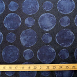 Kokka Textile Painted Large Dots - Cotton Viera - Grey Blue - 50cm