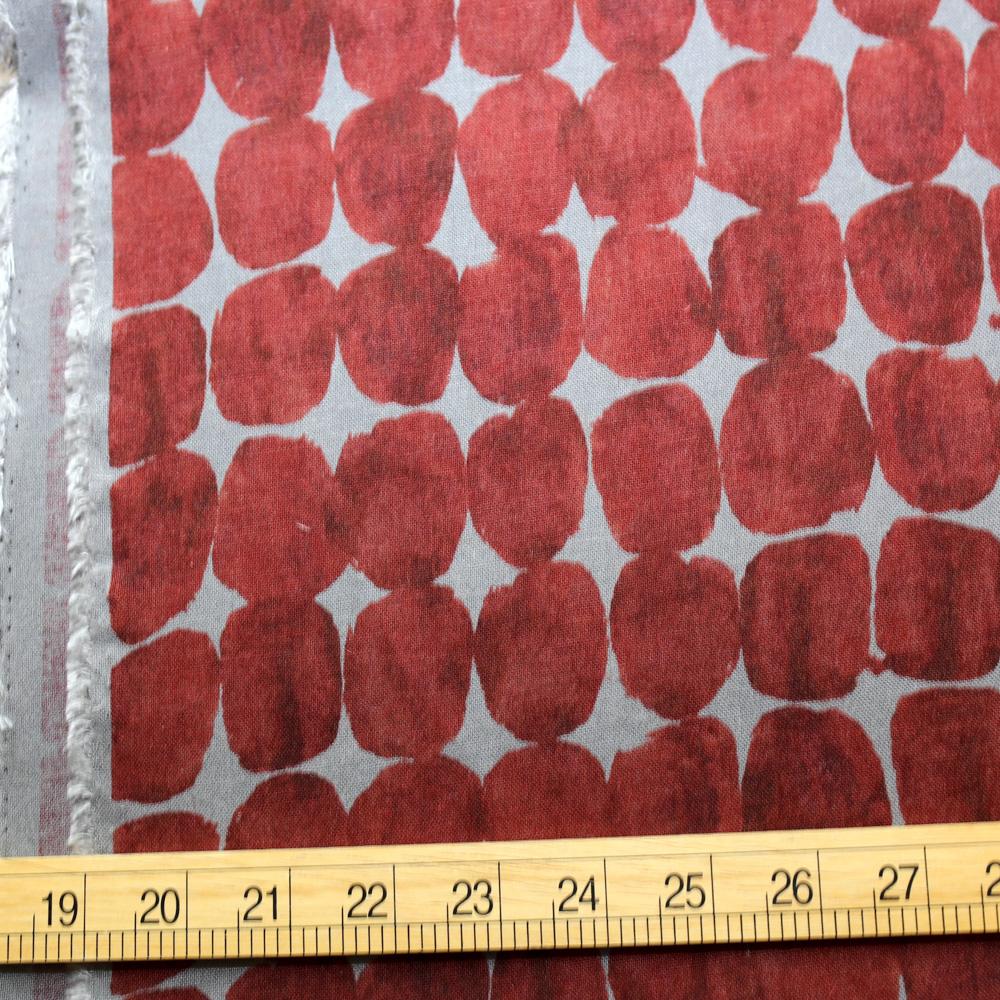 Kokka Textile Painted Dots - Rayon Linen - Red - 50cm