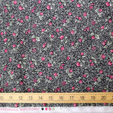 Kokka Retro Small Roses - Organic Cotton - Black - 50cm