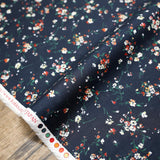Kokka Retro Floral - Cotton Georgette - Navy - 50cm