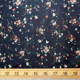 Kokka Retro Floral - Cotton Georgette - Navy - 50cm