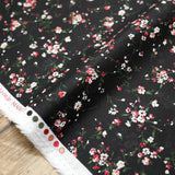 Kokka Retro Floral - Cotton Georgette - Black - 50cm
