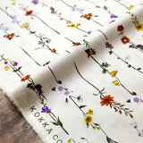 Kokka Retro Floral Vines - Typewriter Cotton Lawn - Beige - 50cm