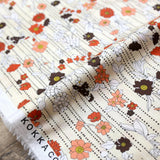 Kokka Retro Floral Vines - Cotton Sateen - Beige - 50cm
