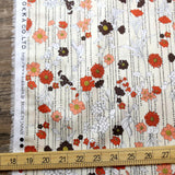 Kokka Retro Floral Vines - Cotton Sateen - Beige - 50cm