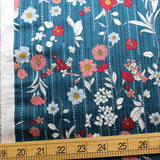Kokka Retro Floral Vines - Cotton Sateen - Blue - 50cm