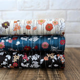 Kokka Retro Floral Vines - Cotton Sateen - Beige - 50cm
