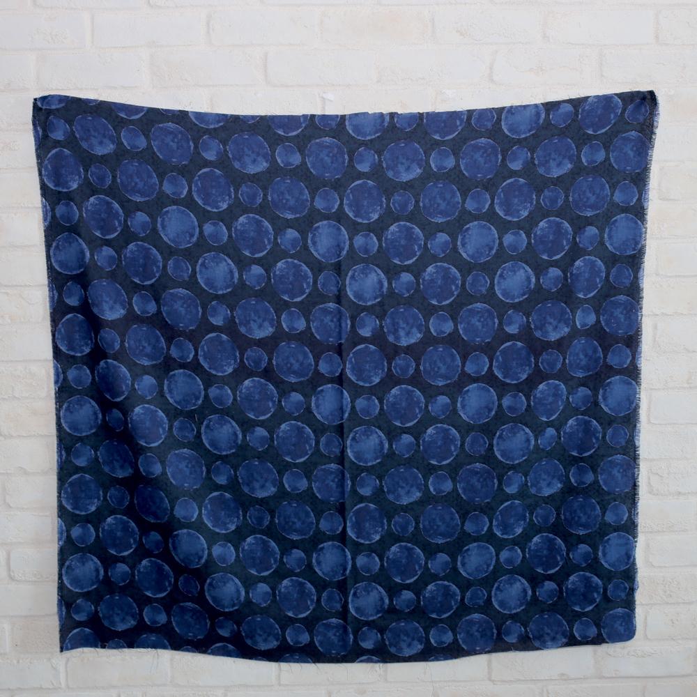 Kokka Textile Painted Large Dots - Cotton Viera - Grey Blue - 50cm