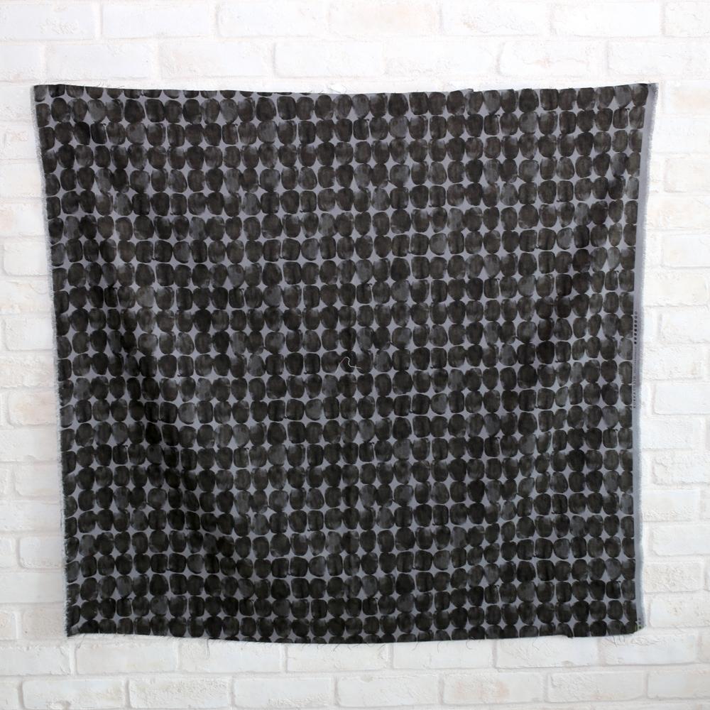Kokka Textile Painted Dots - Rayon Linen - Grey Black - 50cm