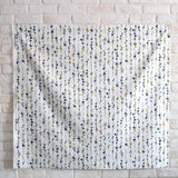 Kokka Retro Floral Vines - Typewriter Cotton Lawn - White Blue - 50cm