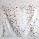 Kokka Retro Floral Vines - Typewriter Cotton Lawn - White Red - 50cm