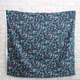 Kokka Retro Floral Vines - Cotton Sateen - Blue - 50cm