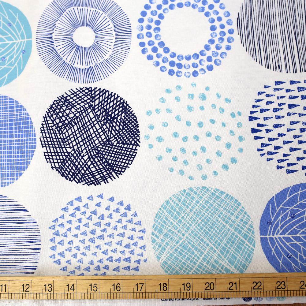 Remnant - Cosmo Large Scandinavian Circles - Oxford Canvas - Blue - 0.9m
