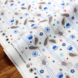 Cotton + Steel Flower Doodles Floral Lines - Royal Blue - Cotton - Half Yard