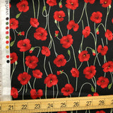 Kokka Floral Organic Cotton Lawn - Red Black - 50cm