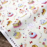 Kokka Yummy Fabric Cakes - Cotton Sheeting - Beige - 50cm