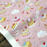 Kokka Yummy Fabric Cakes - Cotton Sheeting - PInk - 50cm