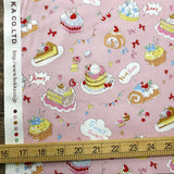 Kokka Yummy Fabric Cakes - Cotton Sheeting - PInk - 50cm