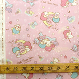 Sanrio Hello Kitty Twin Stars Unicorn Harp Glitter - Cotton Canvas Oxford - Pink - 50cm
