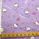 Sanrio Hello Kitty Latice - Cotton Canvas Oxford - Violet - 50cm
