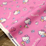 Sanrio Hello Kitty Latice - Cotton Canvas Oxford - Pink - 50cm