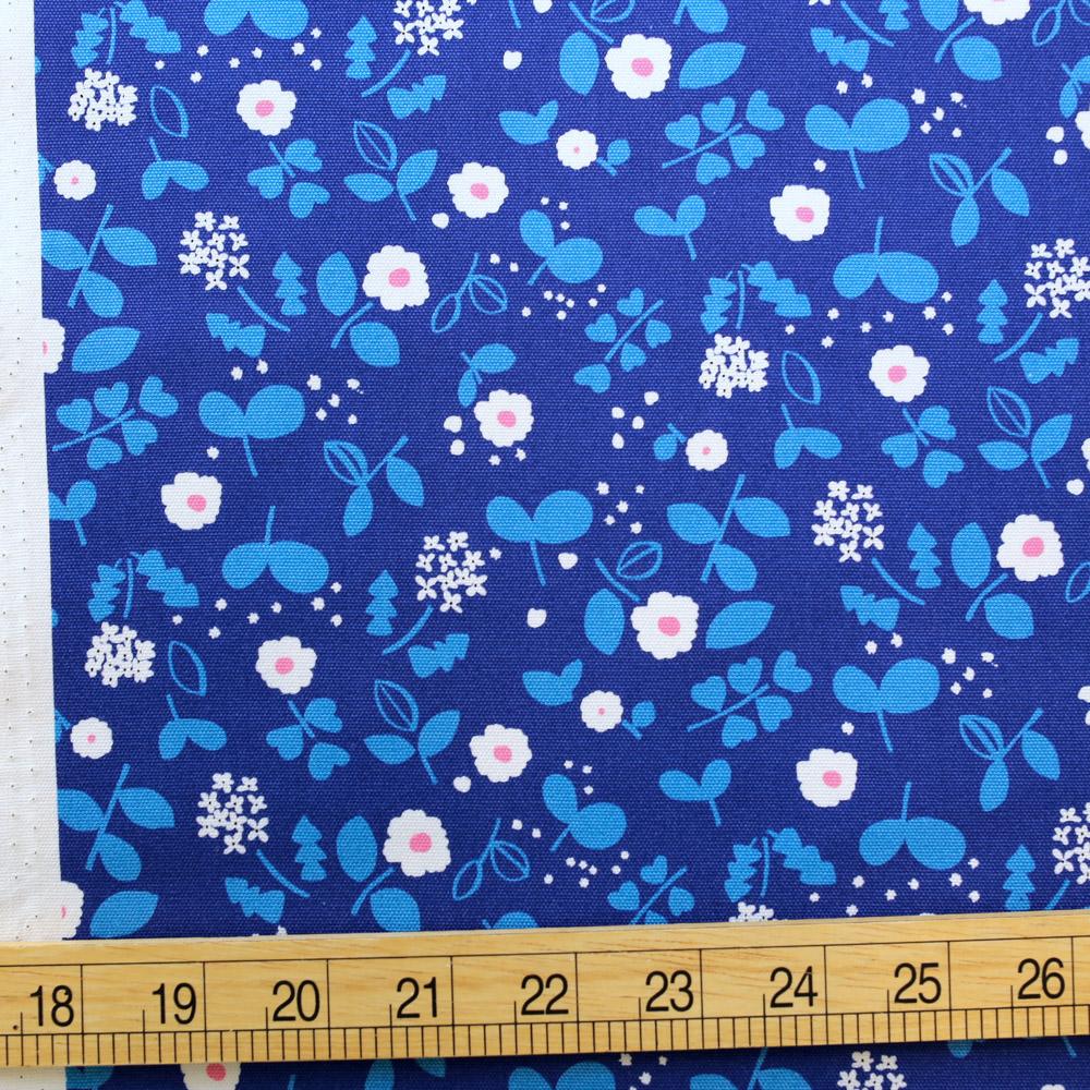 Kokka Petit Amis Floral - Cotton Oxford - Blue - 50cm