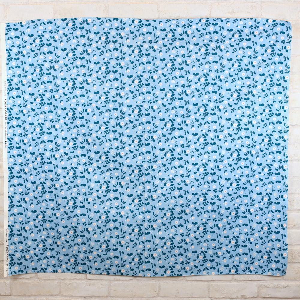 Kokka Petit Amis Floral - Cotton Oxford - Light Blue - 50cm