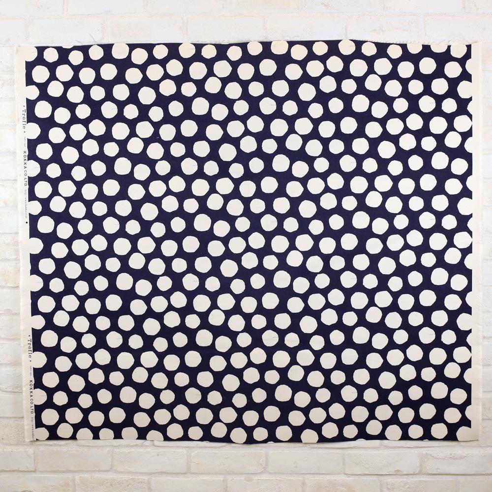 Kokka Nine Five Dots Sail Cloth - Cotton Canvas - Blue - 50cm