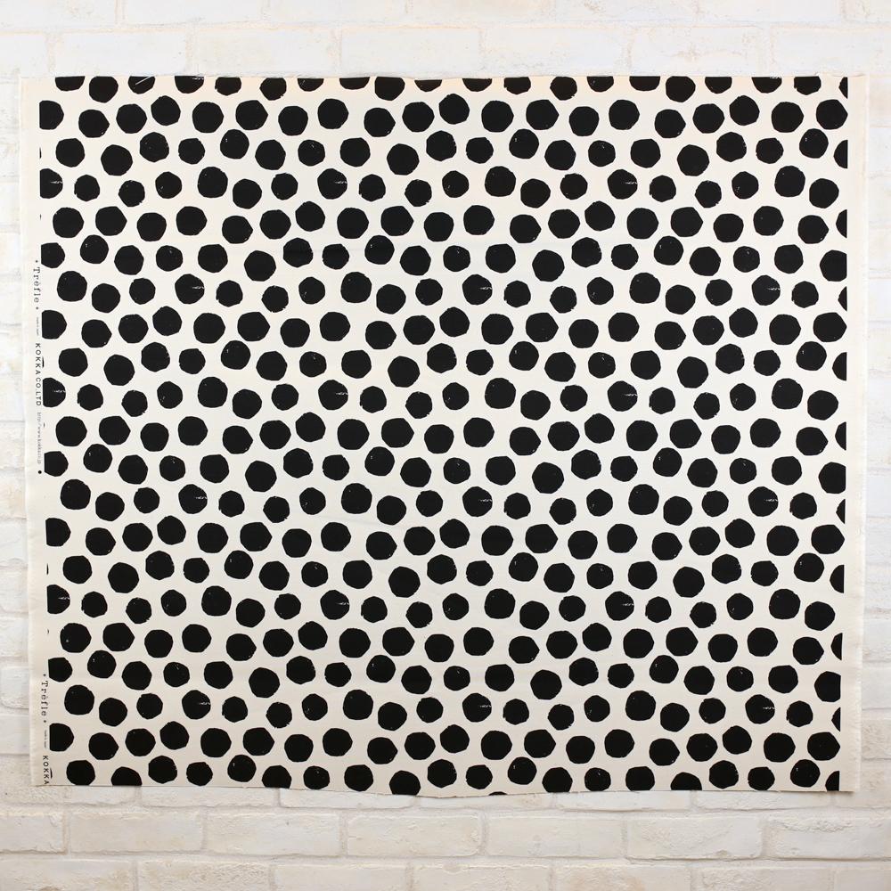 Remnant - Kokka Nine Five Dots Sail Cloth - Cotton Canvas - Beige Black - 0.8m