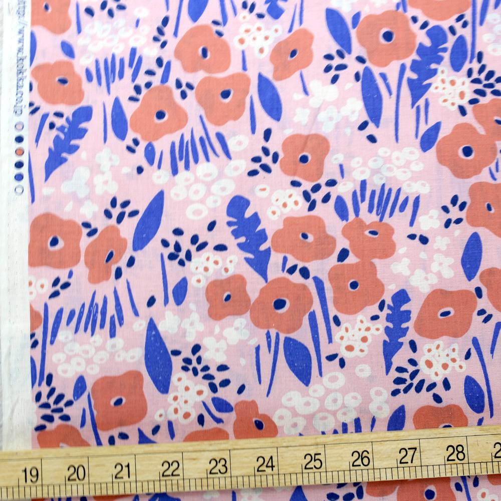 Kokka Floral - Cotton Compass Lawn - Pink - 50cm