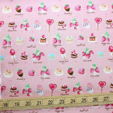 Kokka Very Cotton Dessert - Cotton Sheeting - Pink - 50cm