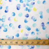 Kokka Watercolour Dots Glitter - Cotton Sheeting - Blue - 50cm