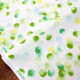 Kokka Watercolour Dots Glitter - Cotton Sheeting - Green - 50cm