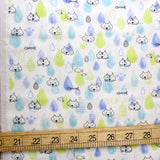 Kobayashi Cats Raindrop Double Gauze - Blue - 50cm