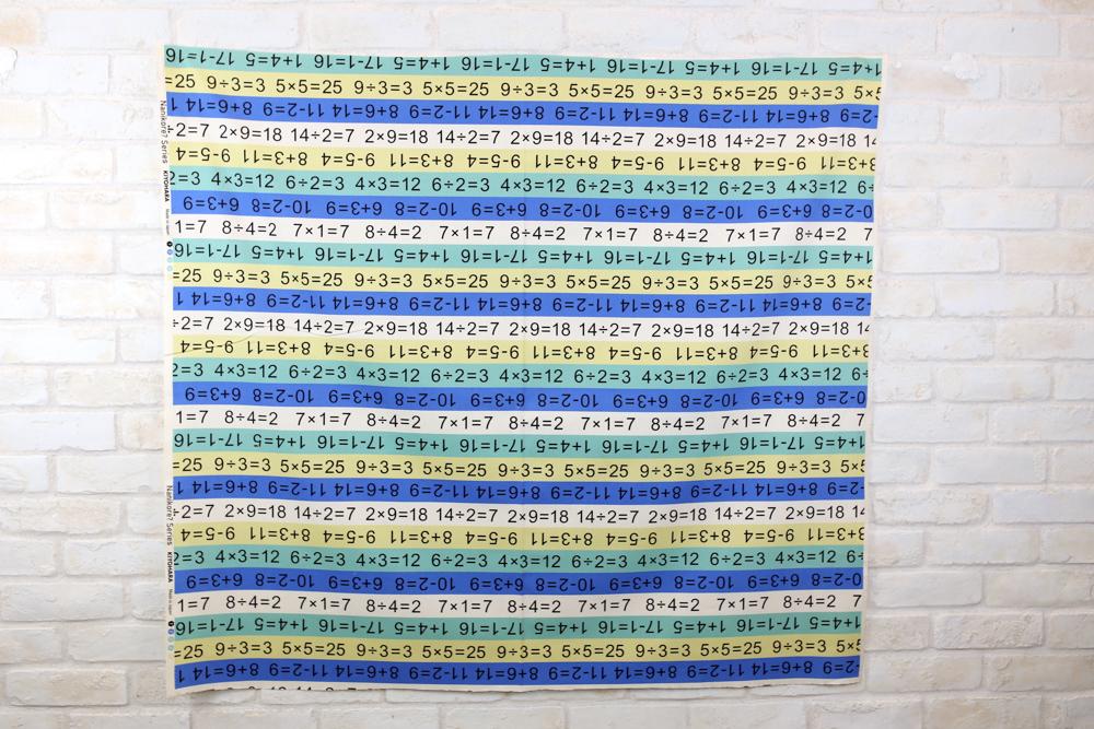 Kiyohara Nanikore Calculation Cotton Canvas Oxford - Blue - 50cm
