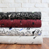 Cosmo Dogs Collage - Cotton Linen Canvas - Beige Mono - Fat Quarter