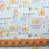 Kokka San X Sumikko Gurashi Medley Cotton Sheeting - Blue - 50cm
