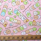 Kokka San X Sumikko Gurashi Medley Cotton Oxford Canvas - Pink - 50cm