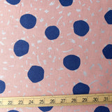 Kokka Echino Circle Metallic Canvas - Pink - 50cm
