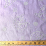 Kokka +Hayu Cats Embroidered Double Gauze - Violet - 50cm