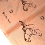Kokka +Hayu Horse Embroidered Double Gauze - Orange - 50cm