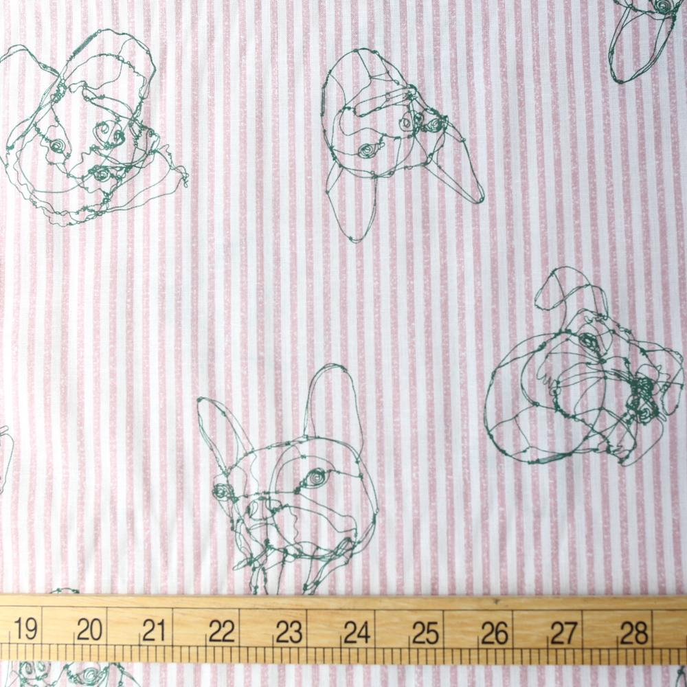 Kokka +Hayu Dogs Cotton Poplin - Pink - 50cm