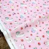 Sanrio Hello Kitty Friends Clouds - Cotton Sheeting - Pink - 50cm