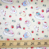Sanrio Hello Kitty Friends Clouds - Cotton Sheeting - Yellow - 50cm
