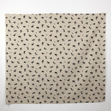 Hishiei Black Cats Cotton Linen Canvas - Beige - 50cm