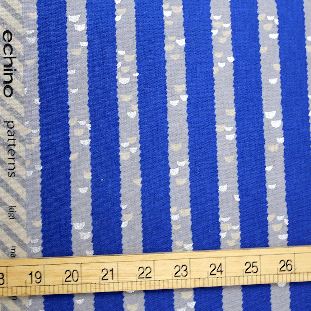 Kokka Echino Kigi Metallic Canvas - Blue - 50cm