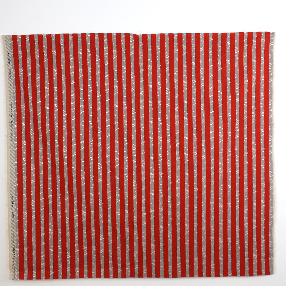 Kokka Echino Kigi Metallic Canvas - Red - 50cm