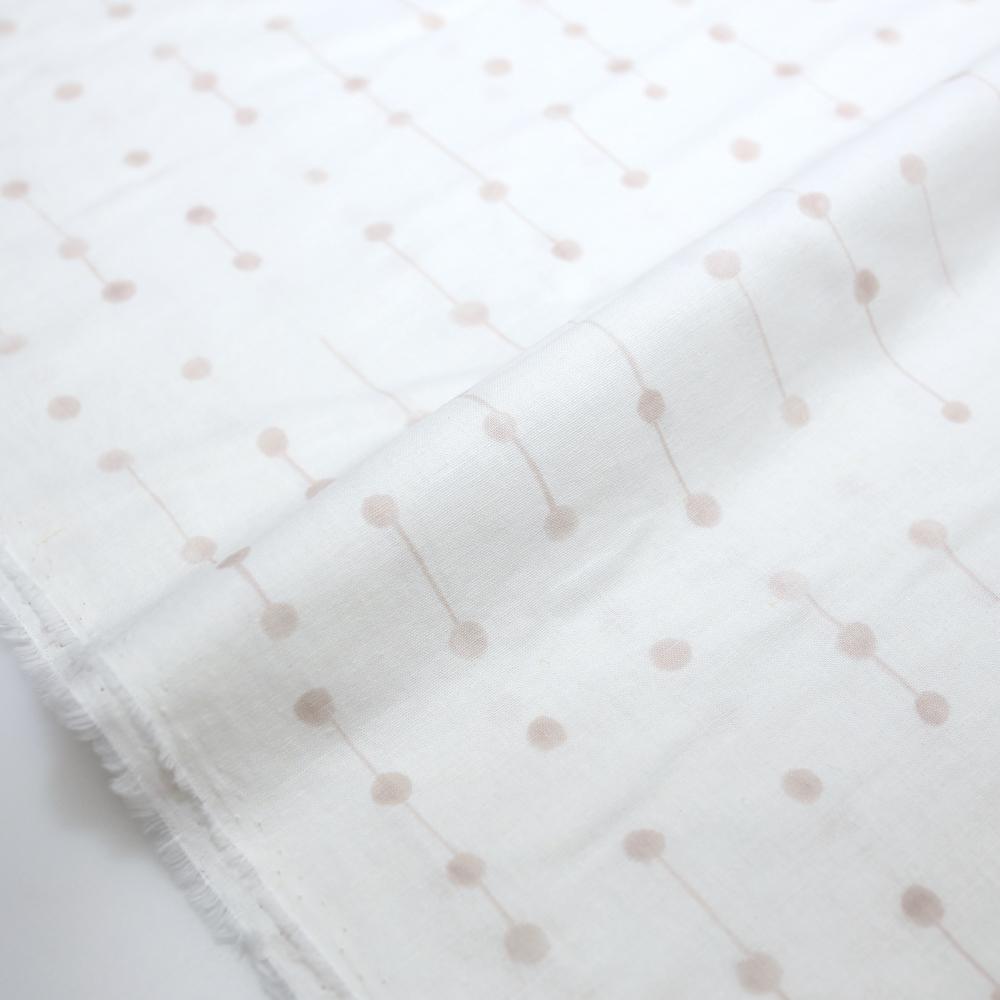Warabi Beads Connection Dots Cotton Linen Sheeting Air Tumbler Finish - Beige - 50cm