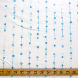 Warabi Beads Connection Dots Cotton Linen Sheeting Air Tumbler Finish - Blue - 50cm